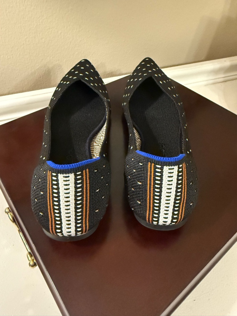 Rothy’s The Point Flats Black Pattern Knit Women’s Size 9 - Picture 2 of 6